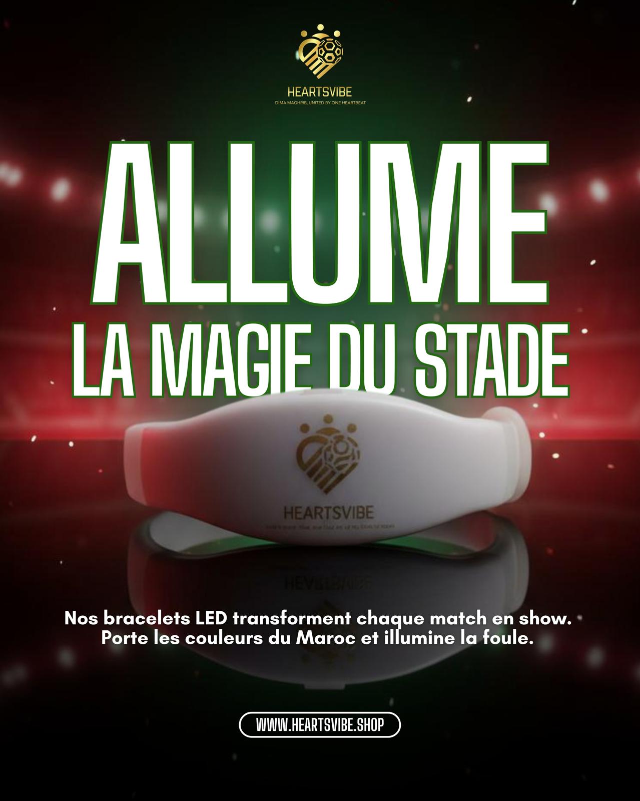 HeartsVibe Bracelet LED – Édition Maroc CAN 2025